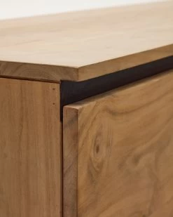 Uxue TV Stand With 4 Solid Acacia Wood Doors In A Natural Finish 200 X 58 Cm | Kave Home -Quality Furniture Store LH1297M46 1D03