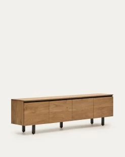 Uxue TV Stand With 4 Solid Acacia Wood Doors In A Natural Finish 200 X 58 Cm | Kave Home -Quality Furniture Store LH1297M46 1V02