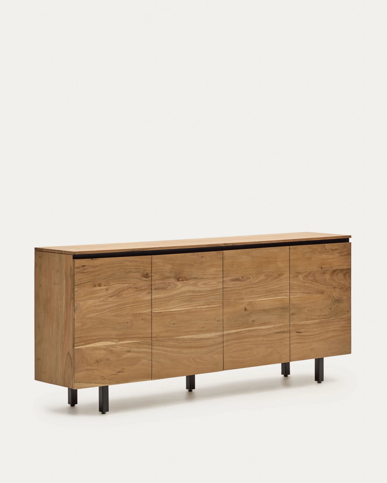 Uxue Solid Acacia Wood 4 Door Sideboard In A Natural Finish 200 X 88 Cm | Kave Home 7 Uxue Solid Acacia Wood 4 Door Sideboard In A Natural Finish 200 X 88 Cm | Kave Home - Image 5