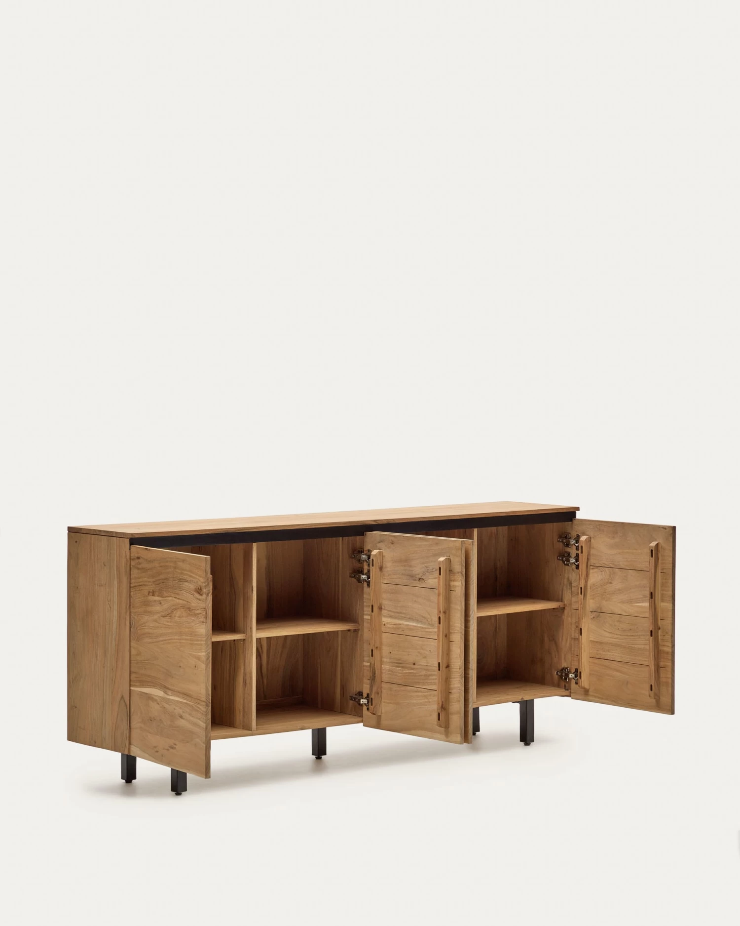 Uxue Solid Acacia Wood 4 Door Sideboard In A Natural Finish 200 X 88 Cm | Kave Home 9 Uxue Solid Acacia Wood 4 Door Sideboard In A Natural Finish 200 X 88 Cm | Kave Home - Image 7