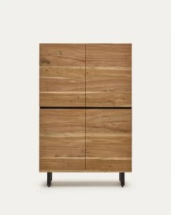 Uxue Solid Acacia Wood Sideboard In A Natural Finish 100 X 155 Cm | Kave Home