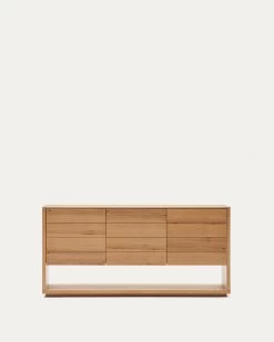 Alguema Sideboard With 3 Doors In Oak Veneer With Natural Finish 151 X 74 Cm | Kave Home