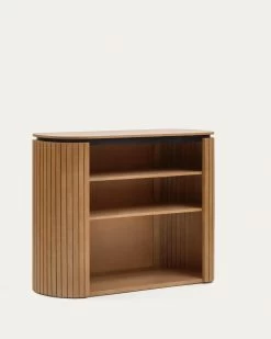 Licia Solid Mango Wood Bookshelf With Painted Black Metal 120 X 90 Cm | Kave Home -Quality Furniture Store M0400004MM46 1V02
