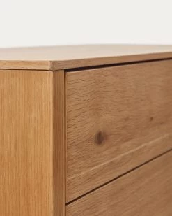 Alguema Tall Sideboard With 2 Doors In Oak Wood Veneer With Natural Finish 100 X 1635 Cm | Kave Home -Quality Furniture Store M0400009MM40 1D03