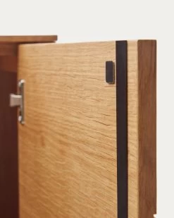 Alguema Tall Sideboard With 2 Doors In Oak Wood Veneer With Natural Finish 100 X 1635 Cm | Kave Home -Quality Furniture Store M0400009MM40 1D05