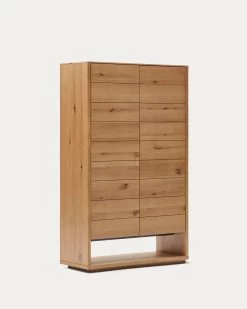Alguema Tall Sideboard With 2 Doors In Oak Wood Veneer With Natural Finish 100 X 1635 Cm | Kave Home -Quality Furniture Store M0400009MM40 1V03