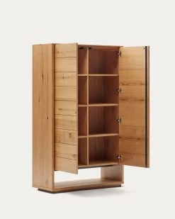 Alguema Tall Sideboard With 2 Doors In Oak Wood Veneer With Natural Finish 100 X 1635 Cm | Kave Home -Quality Furniture Store M0400009MM40 1V04