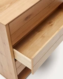 Alguema Chest Of Drawers With 3 Drawers In Oak Wood Veneer With Natural Finish 100 X 97 Cm | Kave Home 13 Alguema Chest Of Drawers With 3 Drawers In Oak Wood Veneer With Natural Finish 100 X 97 Cm | Kave Home -Quality Furniture Store M0400010MM40 1D02
