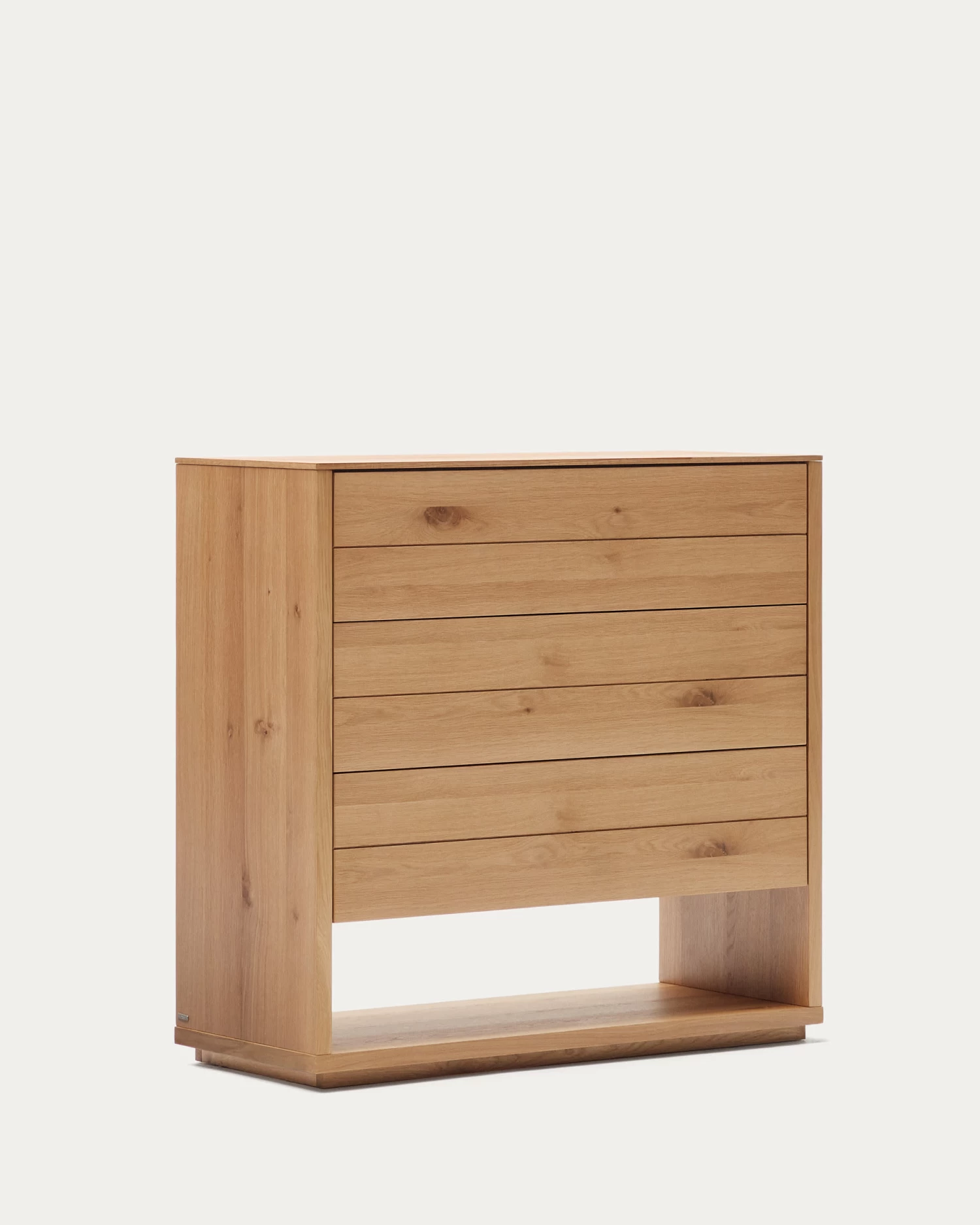 Alguema Chest Of Drawers With 3 Drawers In Oak Wood Veneer With Natural Finish 100 X 97 Cm | Kave Home 7 Alguema Chest Of Drawers With 3 Drawers In Oak Wood Veneer With Natural Finish 100 X 97 Cm | Kave Home - Image 5