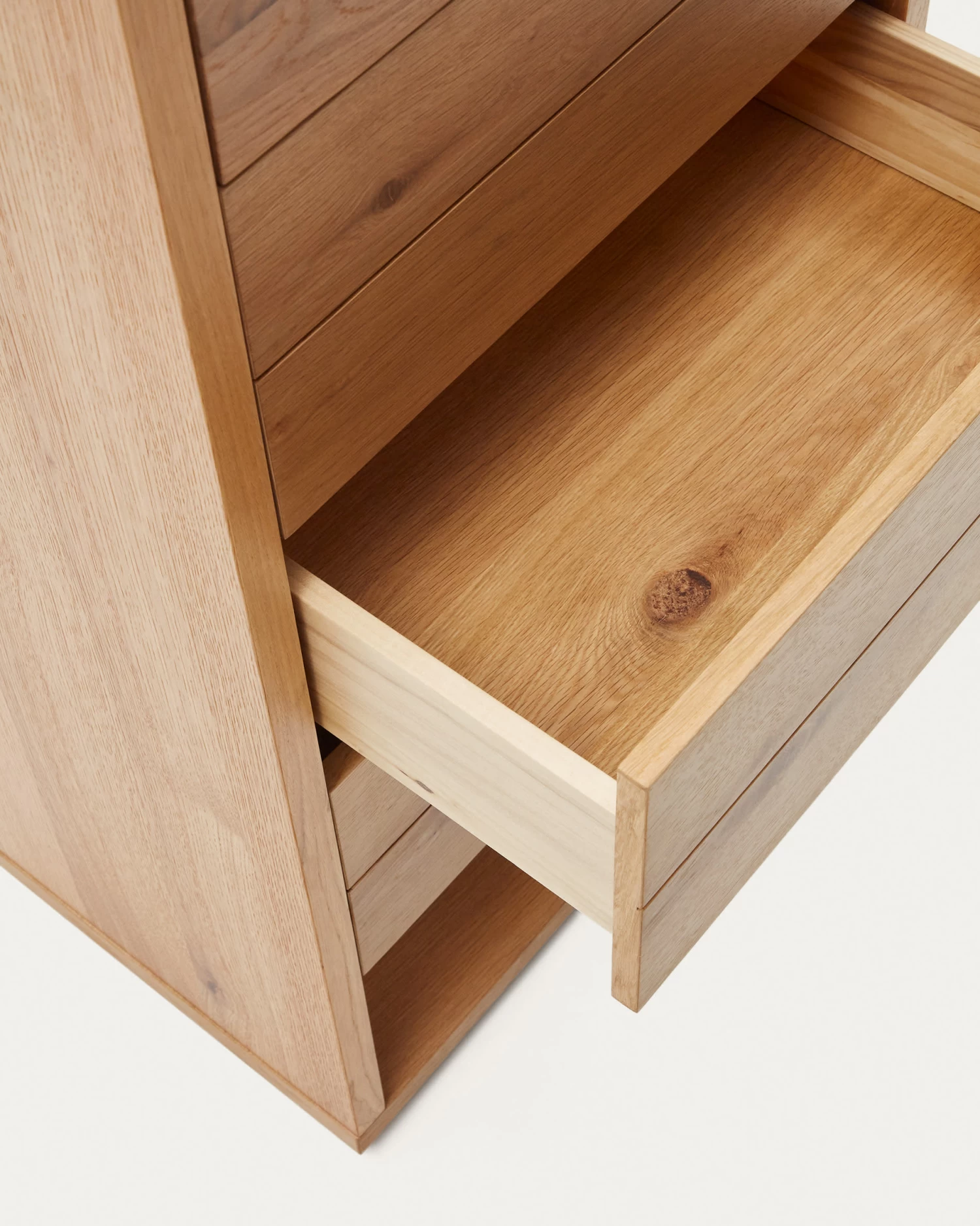 Alguema Chest Of Drawers With 4 Drawers In Oak Wood Veneer With Natural Finish 60 X 120 Cm | Kave Home 6 Alguema Chest Of Drawers With 4 Drawers In Oak Wood Veneer With Natural Finish 60 X 120 Cm | Kave Home - Image 4