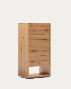Alguema Chest Of Drawers With 4 Drawers In Oak Wood Veneer With Natural Finish 60 X 120 Cm | Kave Home 14 Alguema Chest Of Drawers With 4 Drawers In Oak Wood Veneer With Natural Finish 60 X 120 Cm | Kave Home -Quality Furniture Store M0400011MM40 1V02
