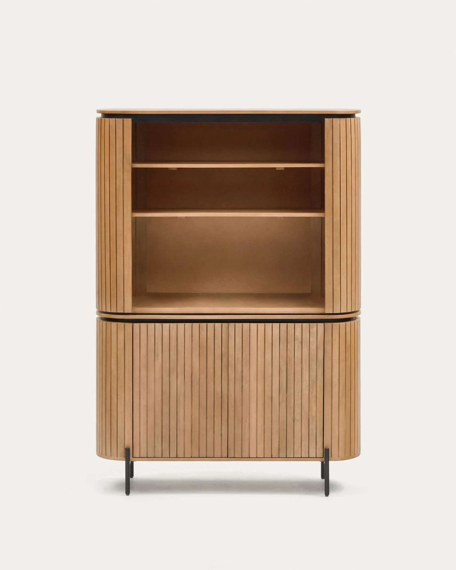 Licia Tall 2 Door Sideboard Made From Mango Wood With Natural Finish And Metal 120x170cm | Kave Home 3 Licia Tall 2 Door Sideboard Made From Mango Wood With Natural Finish And Metal 120x170cm | Kave Home
