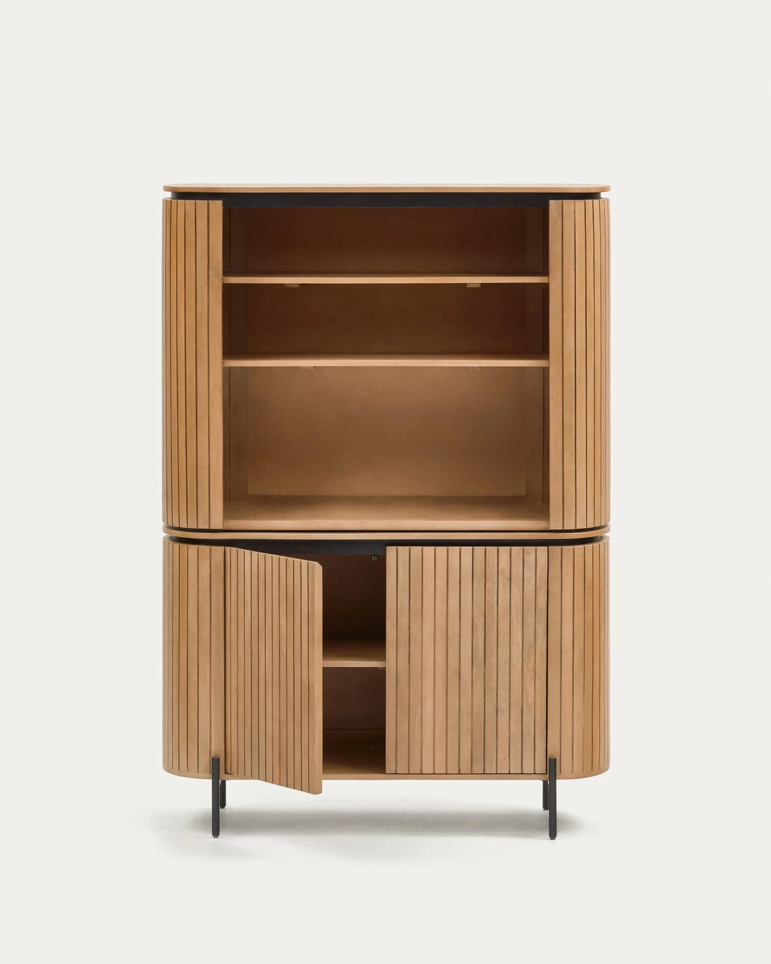 Licia Tall 2 Door Sideboard Made From Mango Wood With Natural Finish And Metal 120x170cm | Kave Home 8 Licia Tall 2 Door Sideboard Made From Mango Wood With Natural Finish And Metal 120x170cm | Kave Home - Image 6