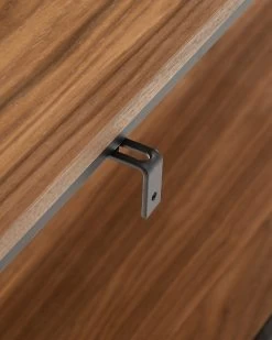 Yoana Console Table With A Walnut Veneer And Painted Black Metal Structure, 120 X 80 Cm -Quality Furniture Store M0700001MM41 1D03