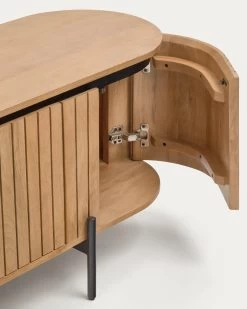 Licia TV Stand With 4 Doors Solid Mango Wood With Natural Finish And Metal 200 X 55 Cm | Kave Home -Quality Furniture Store M1000002MM46 1D01