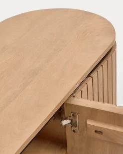 Licia TV Stand With 4 Doors Solid Mango Wood With Natural Finish And Metal 200 X 55 Cm | Kave Home -Quality Furniture Store M1000002MM46 1D02