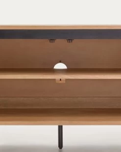 Licia TV Stand With 4 Doors Solid Mango Wood With Natural Finish And Metal 200 X 55 Cm | Kave Home -Quality Furniture Store M1000002MM46 1D03