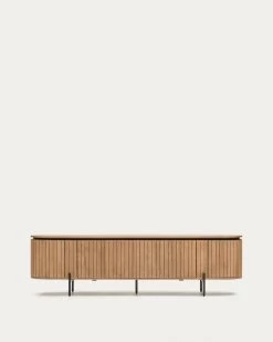 Licia TV Stand With 4 Doors Solid Mango Wood With Natural Finish And Metal 200 X 55 Cm | Kave Home