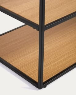 Yoana TV Stand With An Oak Wood Veneer And Painted Black Metal Structure 160 X 40 Cm | Kave Home -Quality Furniture Store M1000003MM40 1D03