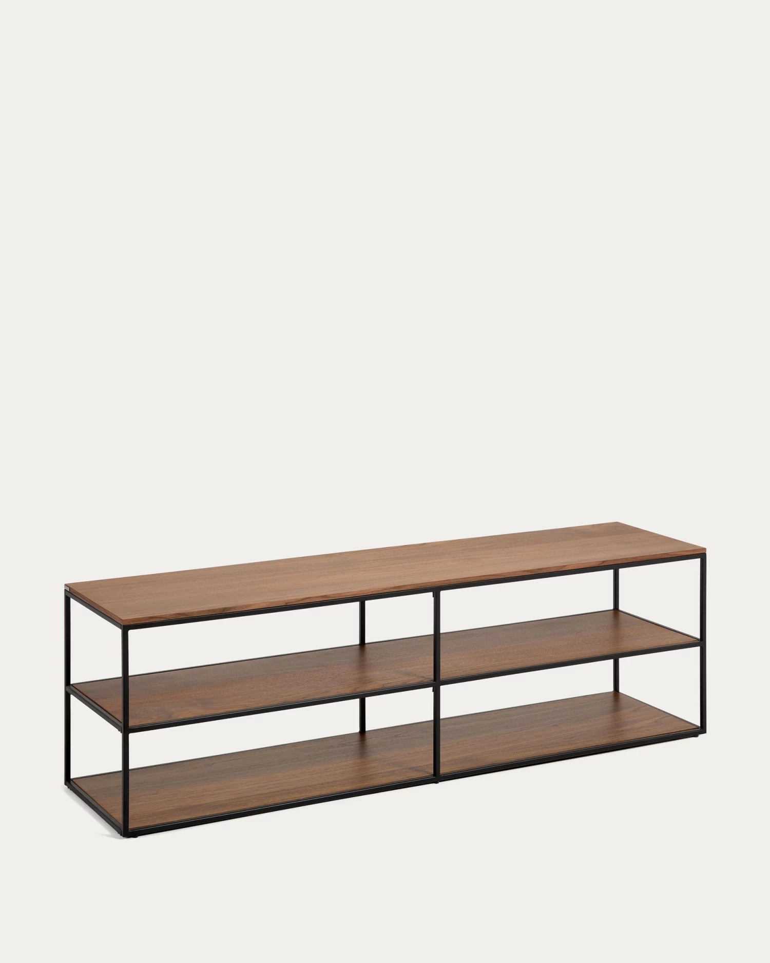 Yoana TV Stand With A Walnut Veneer And Painted Black Metal Structure 160 X 40 Cm | Kave Home 3 Yoana TV Stand With A Walnut Veneer And Painted Black Metal Structure 160 X 40 Cm | Kave Home