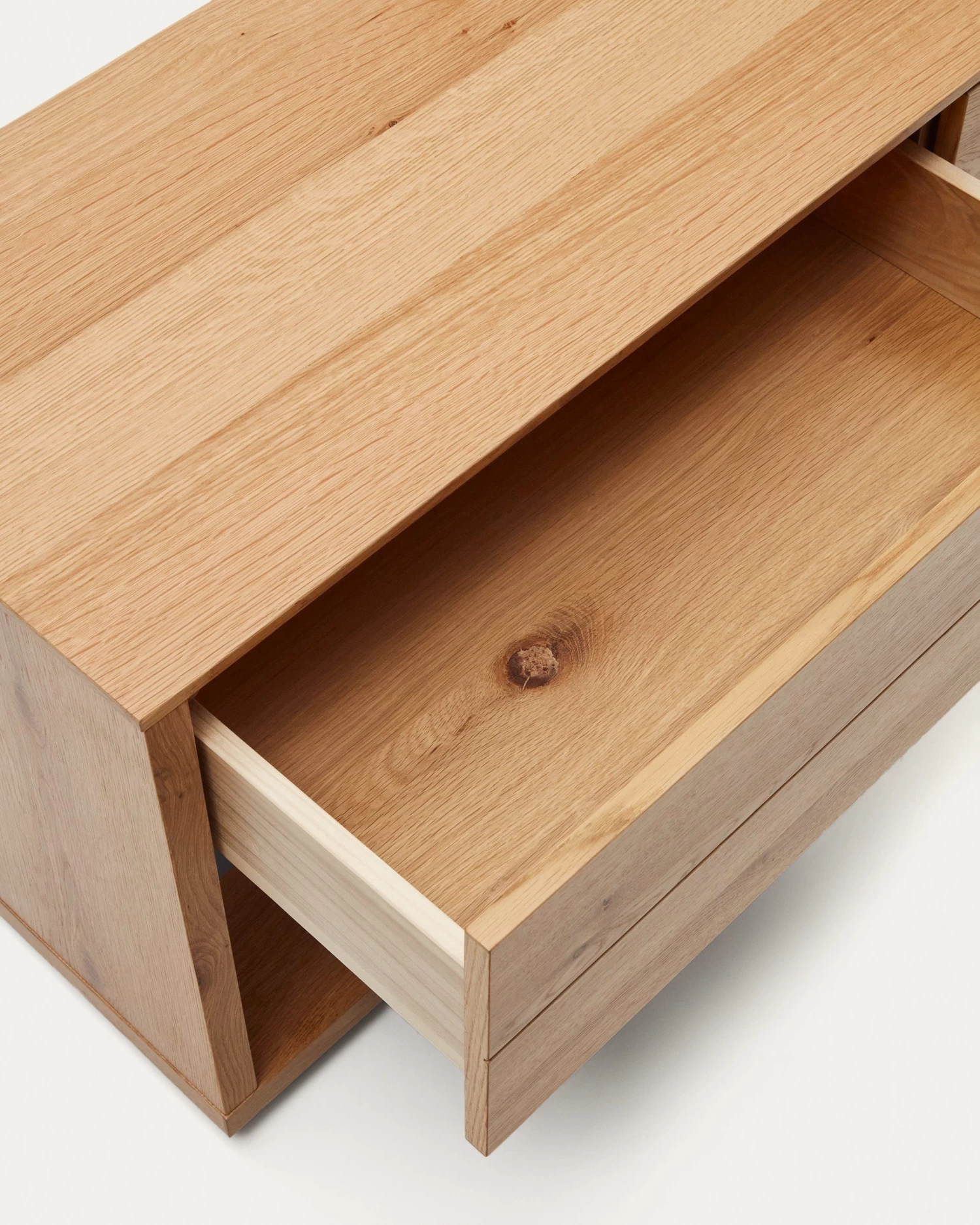 Alguema TV Stand With 3 Drawers In Oak Veneer With Natural Finish 200 X 51 Cm | Kave Home 7 Alguema TV Stand With 3 Drawers In Oak Veneer With Natural Finish 200 X 51 Cm | Kave Home - Image 5