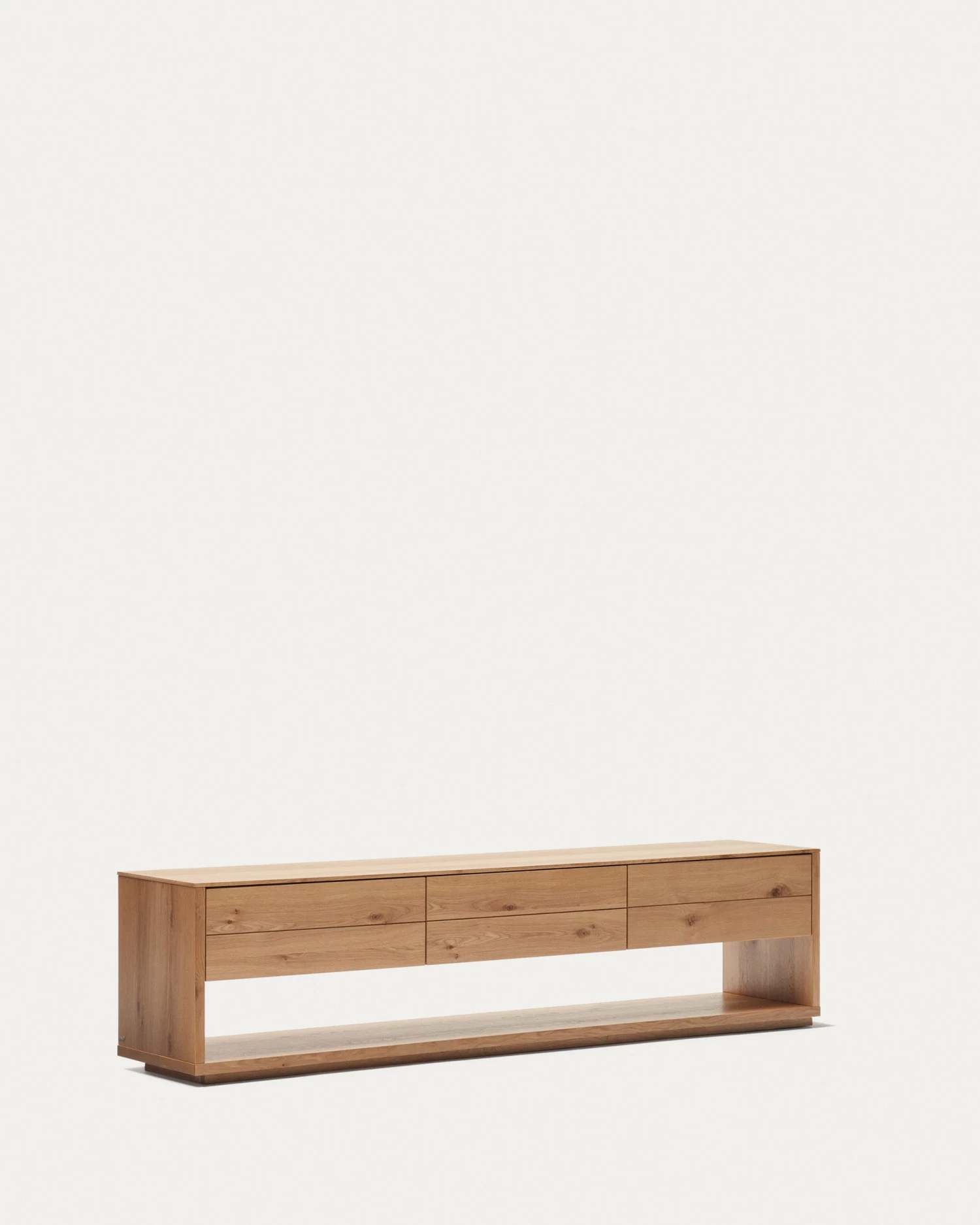 Alguema TV Stand With 3 Drawers In Oak Veneer With Natural Finish 200 X 51 Cm | Kave Home 8 Alguema TV Stand With 3 Drawers In Oak Veneer With Natural Finish 200 X 51 Cm | Kave Home - Image 6