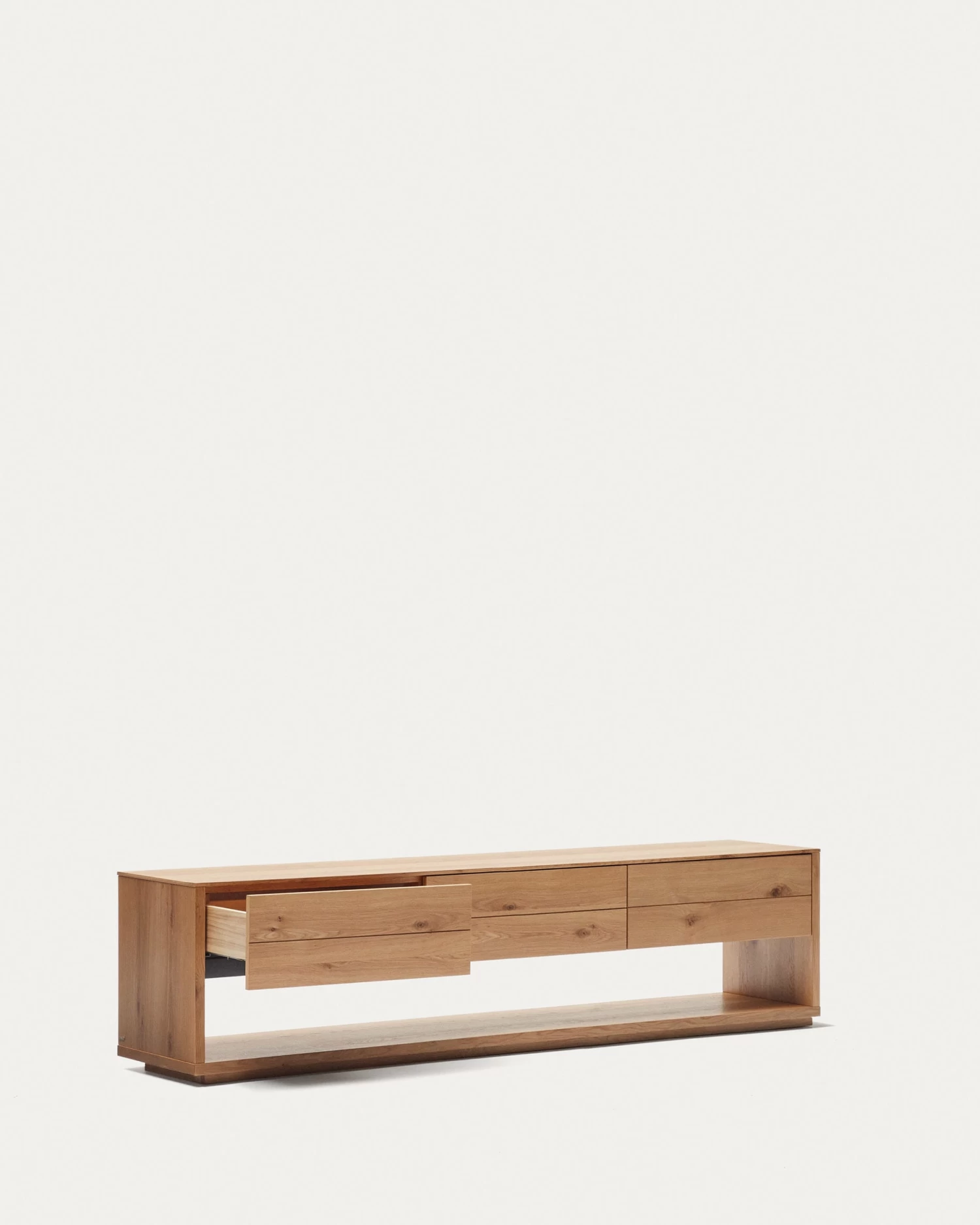 Alguema TV Stand With 3 Drawers In Oak Veneer With Natural Finish 200 X 51 Cm | Kave Home 10 Alguema TV Stand With 3 Drawers In Oak Veneer With Natural Finish 200 X 51 Cm | Kave Home - Image 8