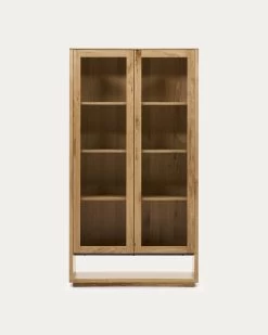 Alguema Display Cabinet In Oak Wood Veneer With Natural Finish 100 X 185 Cm | Kave Home
