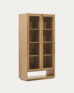 Alguema Display Cabinet In Oak Wood Veneer With Natural Finish 100 X 185 Cm | Kave Home 15 Alguema Display Cabinet In Oak Wood Veneer With Natural Finish 100 X 185 Cm | Kave Home -Quality Furniture Store M1200001MM40 1V02