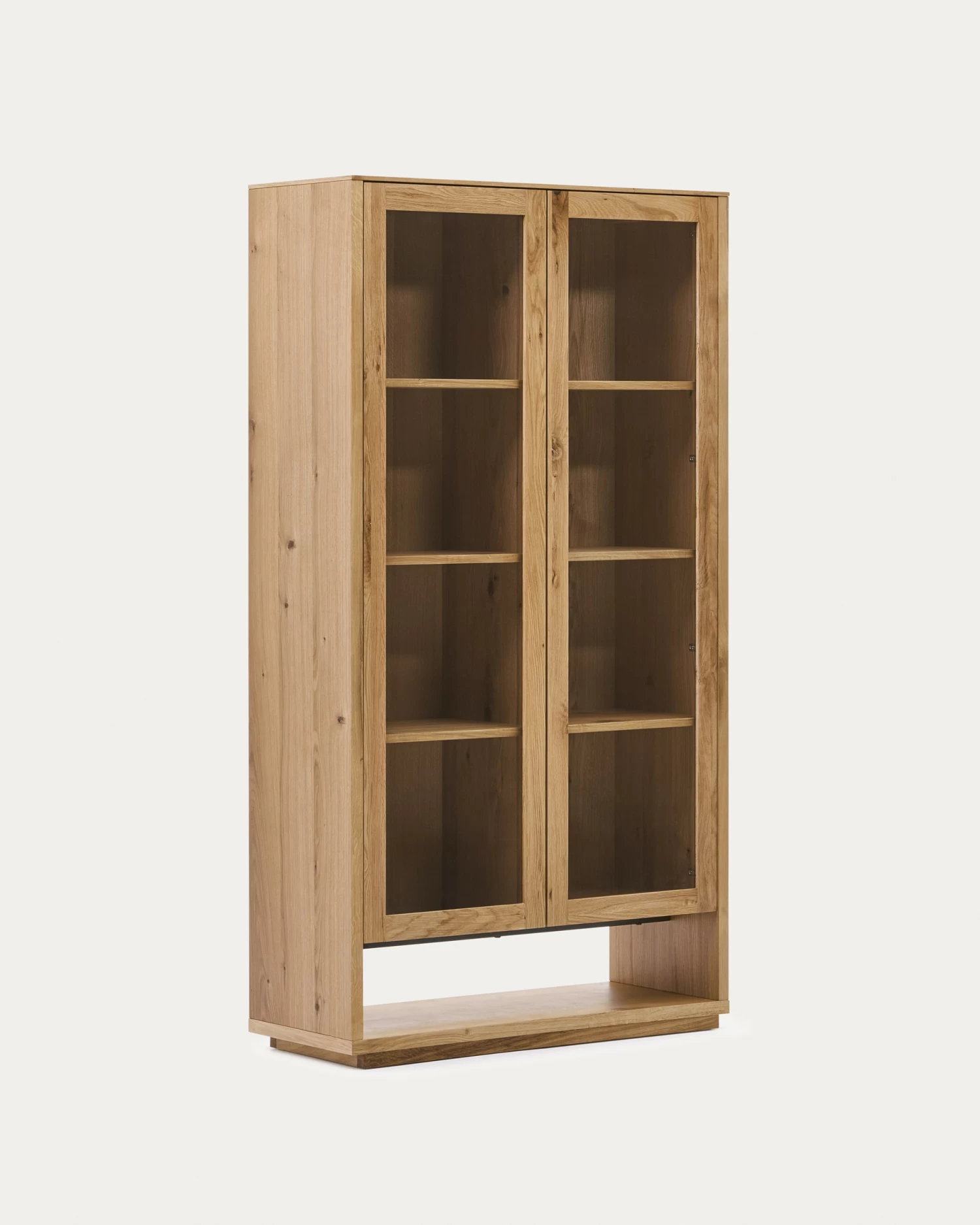 Alguema Display Cabinet In Oak Wood Veneer With Natural Finish 100 X 185 Cm | Kave Home 7 Alguema Display Cabinet In Oak Wood Veneer With Natural Finish 100 X 185 Cm | Kave Home - Image 5