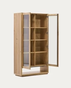 Alguema Display Cabinet In Oak Wood Veneer With Natural Finish 100 X 185 Cm | Kave Home 17 Alguema Display Cabinet In Oak Wood Veneer With Natural Finish 100 X 185 Cm | Kave Home -Quality Furniture Store M1200001MM40 1V03