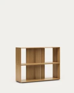 Litto Set Of 2 Modular Shelving Units In Oak Wood Veneer 101 X 76 Cm | Kave Home -Quality Furniture Store M1400007MM40 1V02