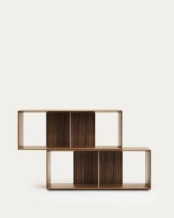 Litto Set Of 2 Modular Shelving Units In Walnut Wood Veneer, 101 X 76 Cm -Quality Furniture Store M1400007MM41 1V03