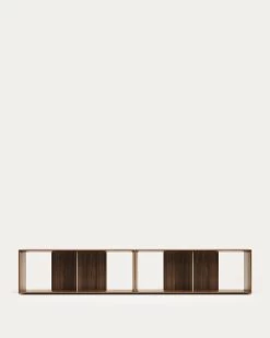 Litto Set Of 2 Modular Shelving Units In Walnut Wood Veneer, 101 X 76 Cm -Quality Furniture Store M1400007MM41 1V04