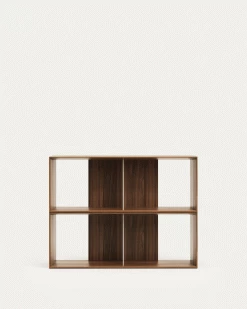 Litto Set Of 2 Modular Shelving Units In Walnut Wood Veneer, 101 X 76 Cm -Quality Furniture Store M1400007MM41 1V05