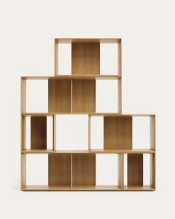 Litto Set Of 6 Modular Shelving Units In Oak Wood Veneer 101 X 152 Cm | Kave Home 21 Litto Set Of 6 Modular Shelving Units In Oak Wood Veneer 101 X 152 Cm | Kave Home -Quality Furniture Store M1400009MM40 1V05