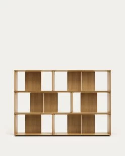 Litto Set Of 6 Modular Shelving Units In Oak Wood Veneer 168 X 114 Cm | Kave Home