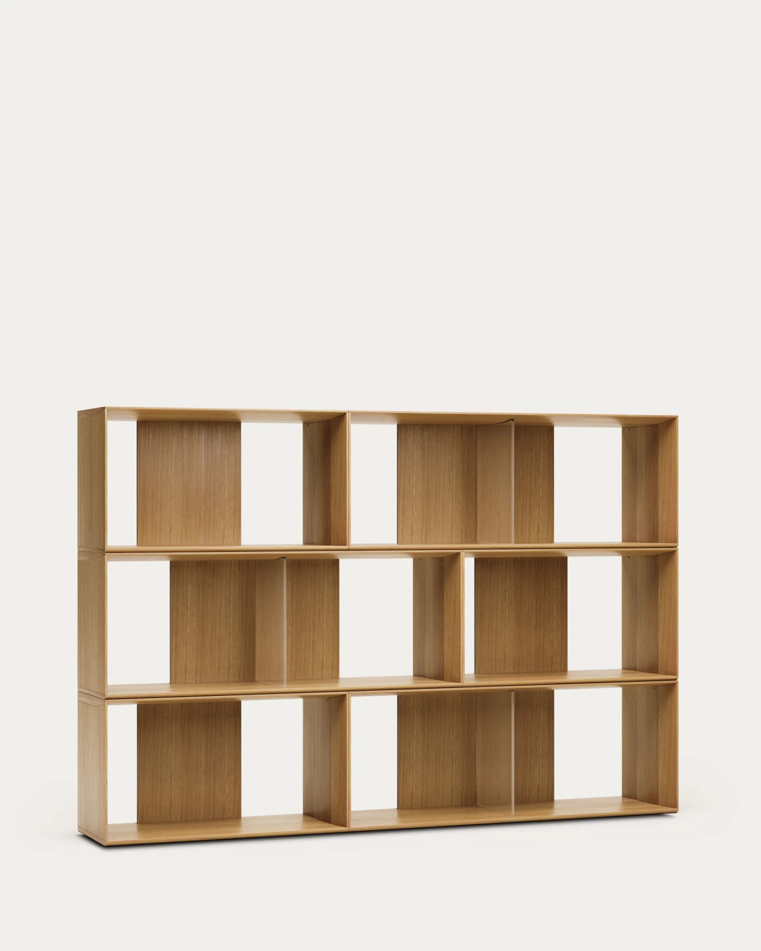 Litto Set Of 6 Modular Shelving Units In Oak Wood Veneer 168 X 114 Cm | Kave Home 8 Litto Set Of 6 Modular Shelving Units In Oak Wood Veneer 168 X 114 Cm | Kave Home - Image 6