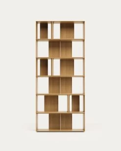 Litto Set Of 9 Modular Shelving Units In Oak Wood Veneer 202 X 114 Cm | Kave Home -Quality Furniture Store M1400011MM40 1V04