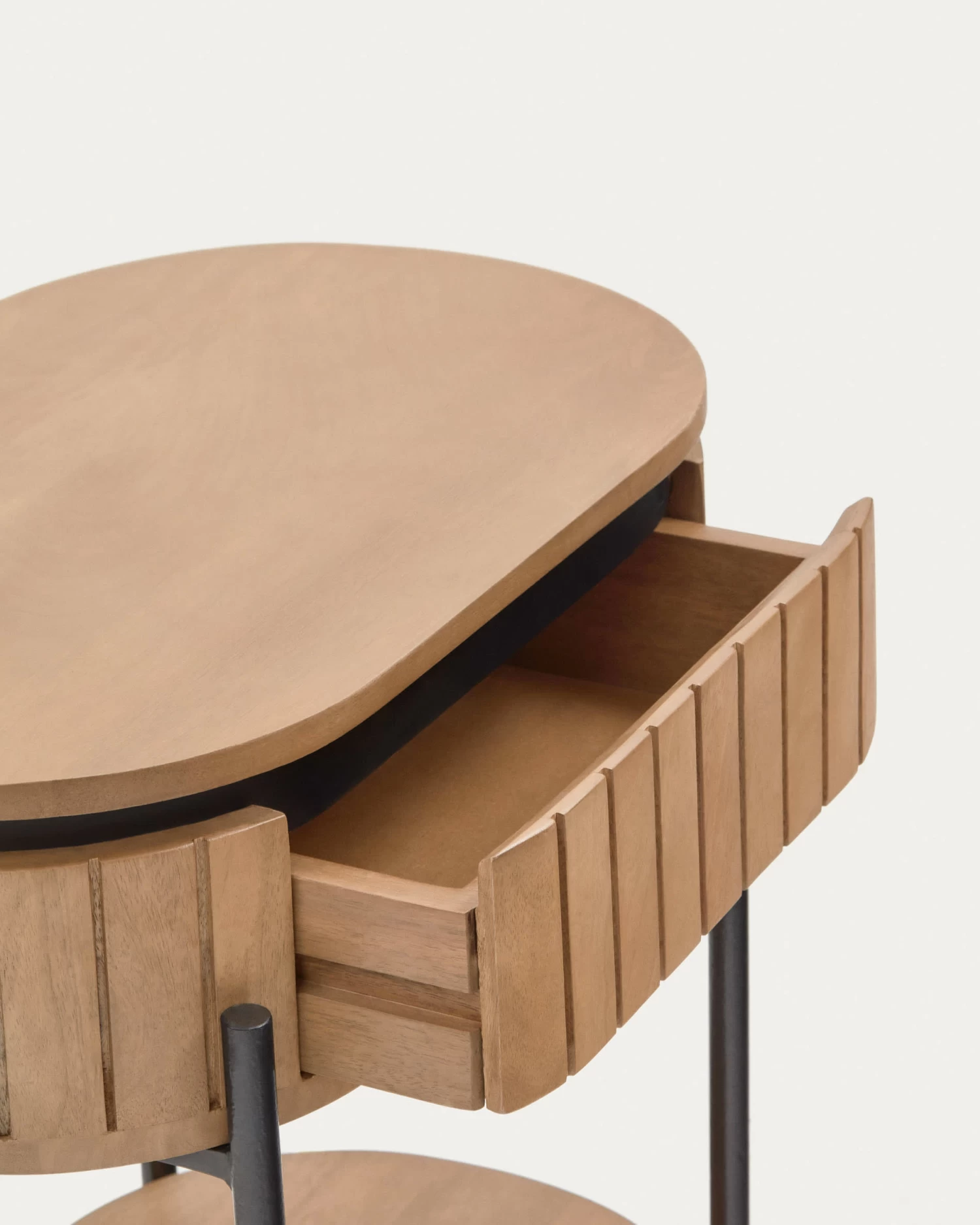 Licia Mango Wood Bedside Table With 1 Drawer With A Natural Finish And Metal 55 X 65 Cm | Kave Home 5 Licia Mango Wood Bedside Table With 1 Drawer With A Natural Finish And Metal 55 X 65 Cm | Kave Home - Image 3