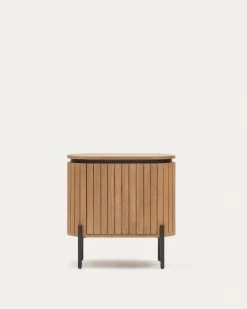 Licia Mango Wood Bedside Table With 1 Door With A Natural Finish And Metal 55 X 55 Cm | Kave Home