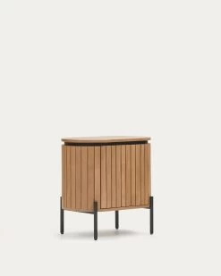 Licia Mango Wood Bedside Table With 1 Door With A Natural Finish And Metal 55 X 55 Cm | Kave Home -Quality Furniture Store N1200003MM46 1V02