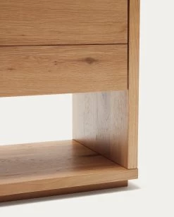 Alguema Bedside Table In Oak Wood Veneer With Natural Finish 60 X 50 Cm | Kave Home -Quality Furniture Store N1200004MM40 1D03