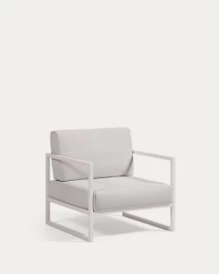 Comova 100% Outdoor Armchair In White And White Aluminium | Kave Home