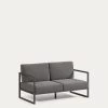 Comova 100% Outdoor 2-seater Sofa In Dark Grey And Black Aluminium 150 Cm | Kave Home -Quality Furniture Store O100 20 ST02 1V01