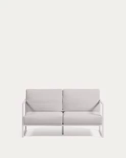 Comova 100% Outdoor 2-seater Sofa In White And White Aluminium 150 Cm | Kave Home -Quality Furniture Store O100 20 ST14 1V02