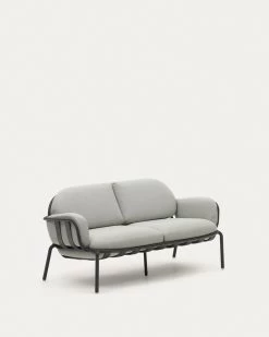 Joncols Outdoor Aluminium 2 Seater Sofa With Powder Coated Grey Finish 165 Cm | Kave Home -Quality Furniture Store O1030020GP03 1V02