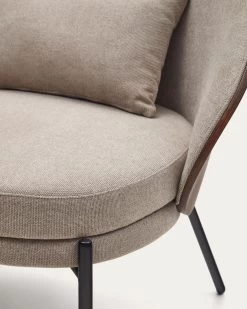 Eamy Light Brown Armchair In An Ash Wood Veneer With A Wenge Finish And Black Metal | Kave Home -Quality Furniture Store S0900001HE03 1D04