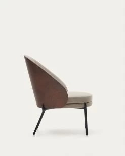 Eamy Light Brown Armchair In An Ash Wood Veneer With A Wenge Finish And Black Metal | Kave Home -Quality Furniture Store S0900001HE03 1V02