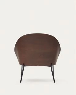 Eamy Light Brown Armchair In An Ash Wood Veneer With A Wenge Finish And Black Metal | Kave Home -Quality Furniture Store S0900001HE03 1V05